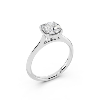 WOS Platinum 1.50cttw Diamond Solitaire Cushion Cut Engagement Ring