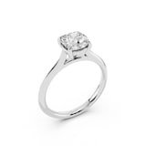 WOS Platinum 1.50cttw Diamond Solitaire Cushion Cut Engagement Ring - Ring Size 6