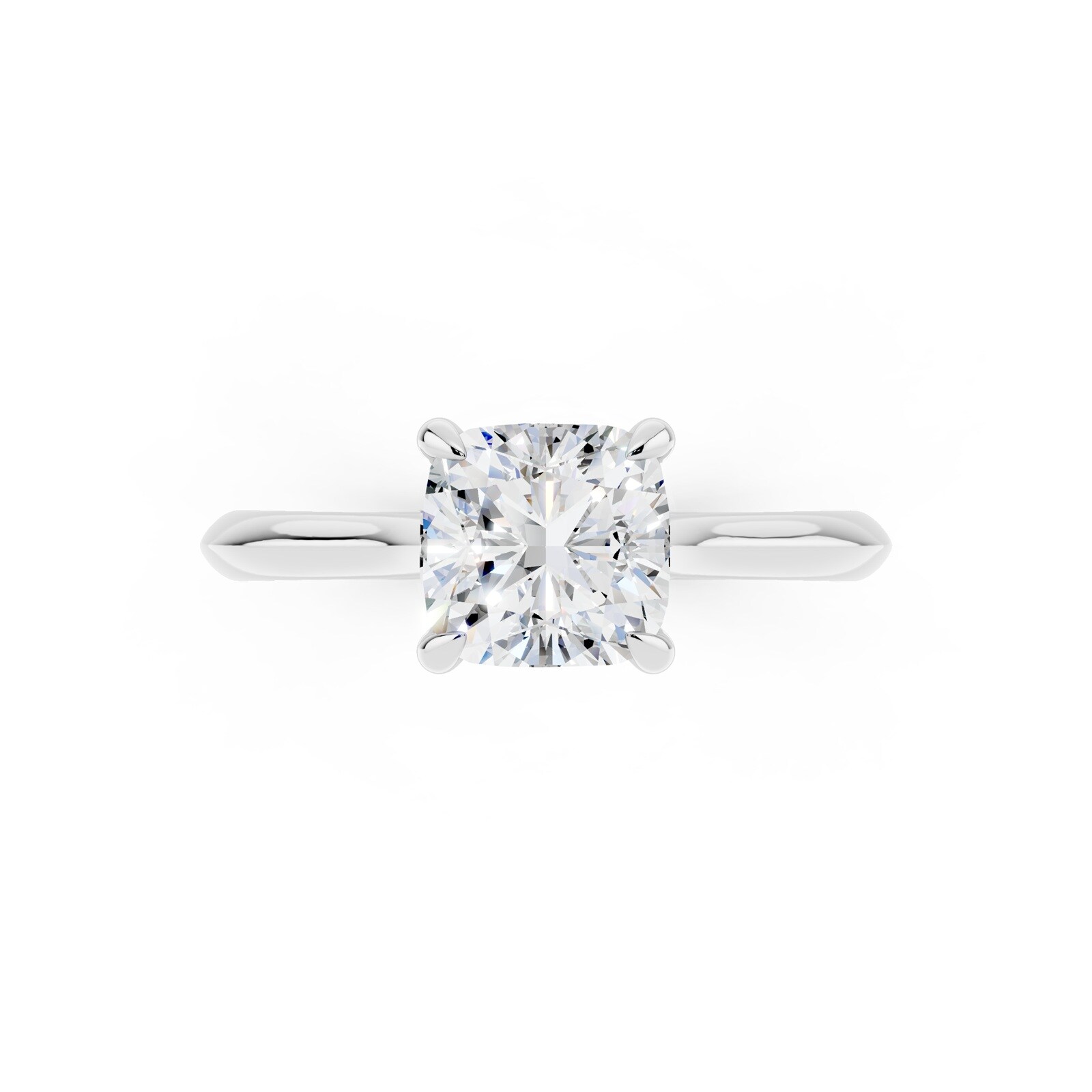 WOS Platinum 1.50cttw Diamond Solitaire Cushion Cut Engagement Ring - Ring Size 6