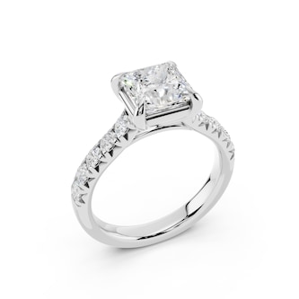 WOS Platinum 1.50cttw Diamond Princess Cut Engagement Ring