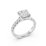 WOS Platinum 1.50cttw Diamond Princess Cut Engagement Ring