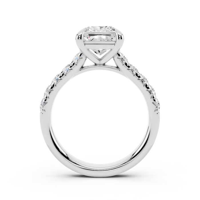 WOS Platinum 1.50cttw Diamond Princess Cut Engagement Ring