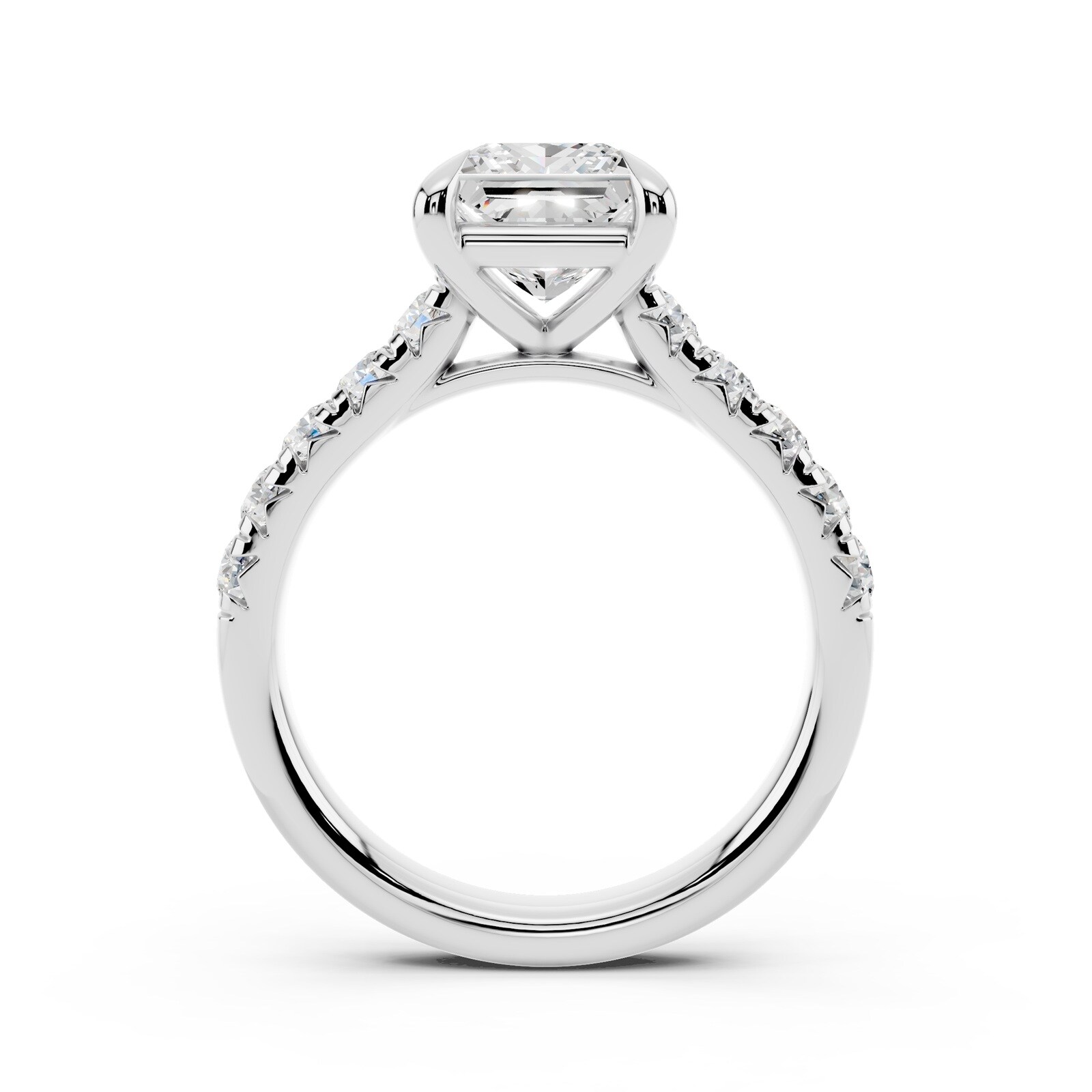 WOS Platinum 1.50cttw Diamond Princess Cut Engagement Ring