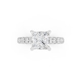 WOS Platinum 1.50cttw Diamond Princess Cut Engagement Ring