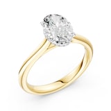 WOS 18K Yellow Gold 1.00cttw Diamond Oval Cut Hidden Halo Engagement Ring  - Ring Size 4