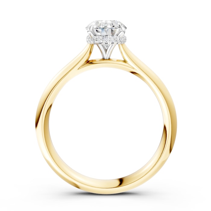 WOS 18K Yellow Gold 1.00cttw Diamond Oval Cut Hidden Halo Engagement Ring  - Ring Size 4