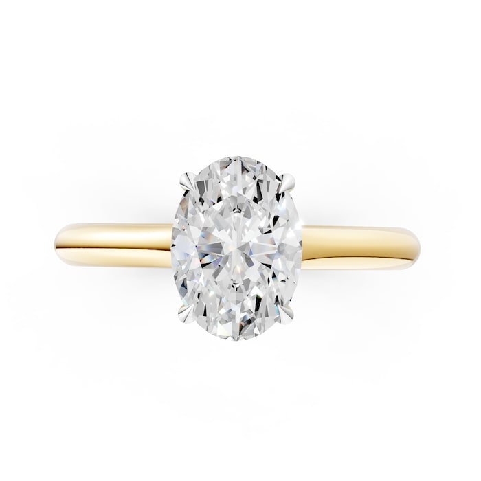 WOS 18K Yellow Gold 1.00cttw Diamond Oval Cut Hidden Halo Engagement Ring  - Ring Size 4