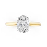 WOS 18K Yellow Gold 1.00cttw Diamond Oval Cut Hidden Halo Engagement Ring  - Ring Size 4