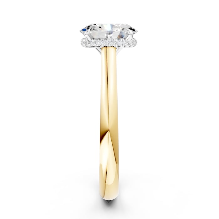 WOS 18K Yellow Gold 1.00cttw Diamond Oval Cut Hidden Halo Engagement Ring  - Ring Size 4