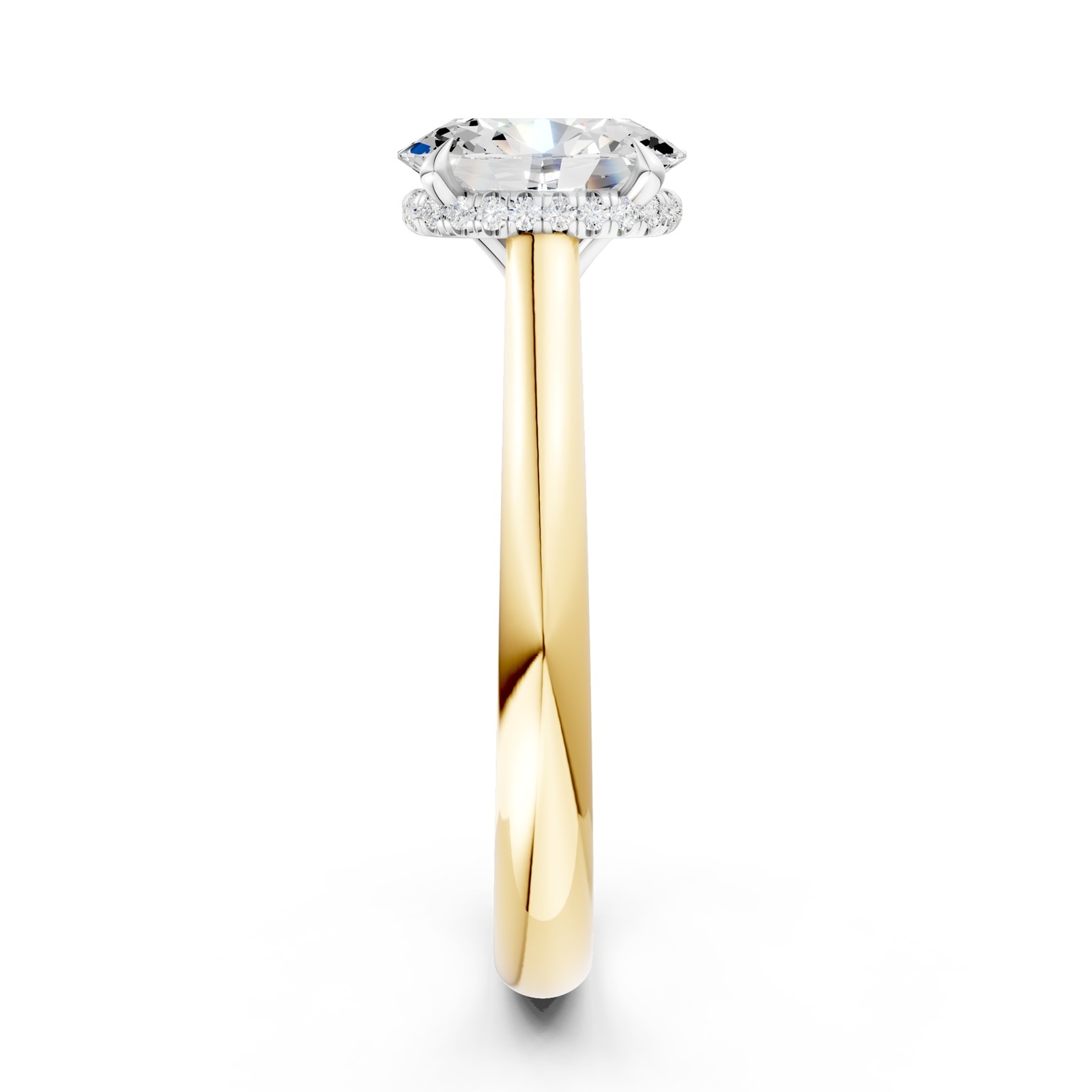 WOS 18K Yellow Gold 1.00cttw Diamond Oval Cut Hidden Halo Engagement Ring  - Ring Size 4