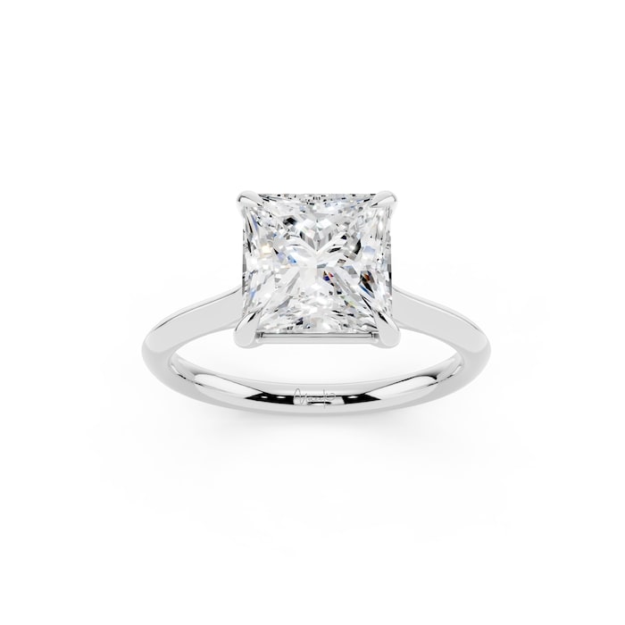 WOS Platinum 2.00cttw Diamond Princess Cut Solitaire Engagement Ring