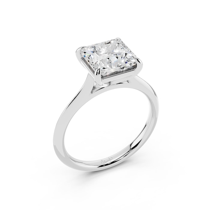 WOS Platinum 2.00cttw Diamond Princess Cut Solitaire Engagement Ring