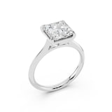 WOS Platinum 2.00cttw Diamond Princess Cut Solitaire Engagement Ring
