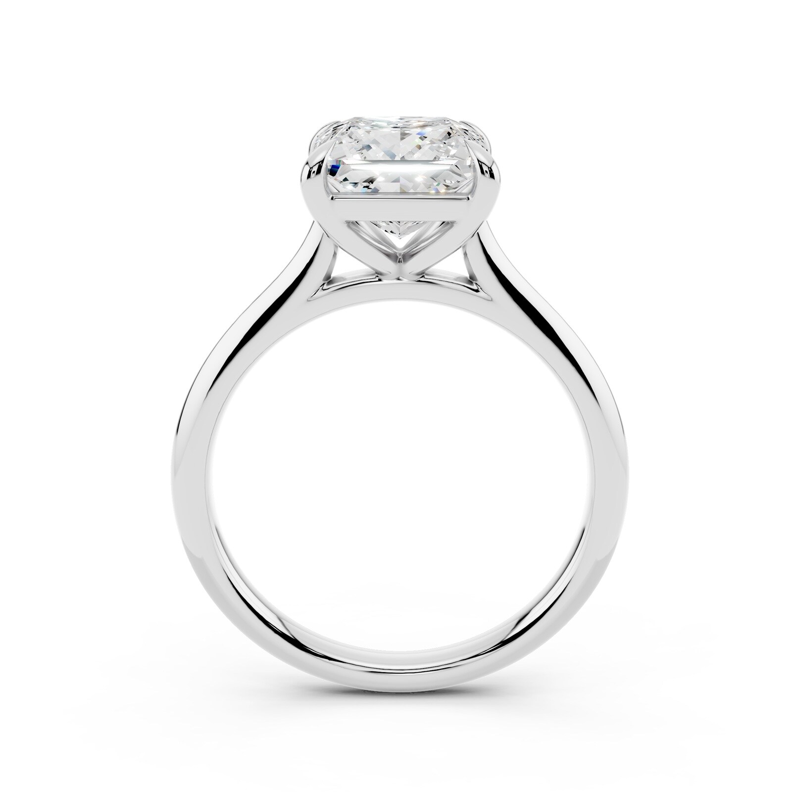 WOS Platinum 2.00cttw Diamond Princess Cut Solitaire Engagement Ring