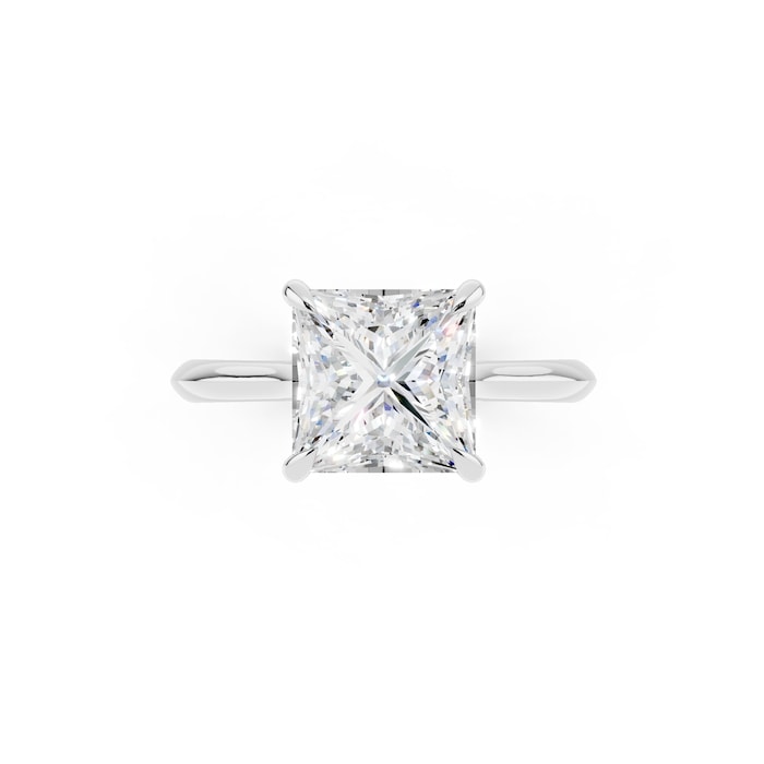 WOS Platinum 2.00cttw Diamond Princess Cut Solitaire Engagement Ring