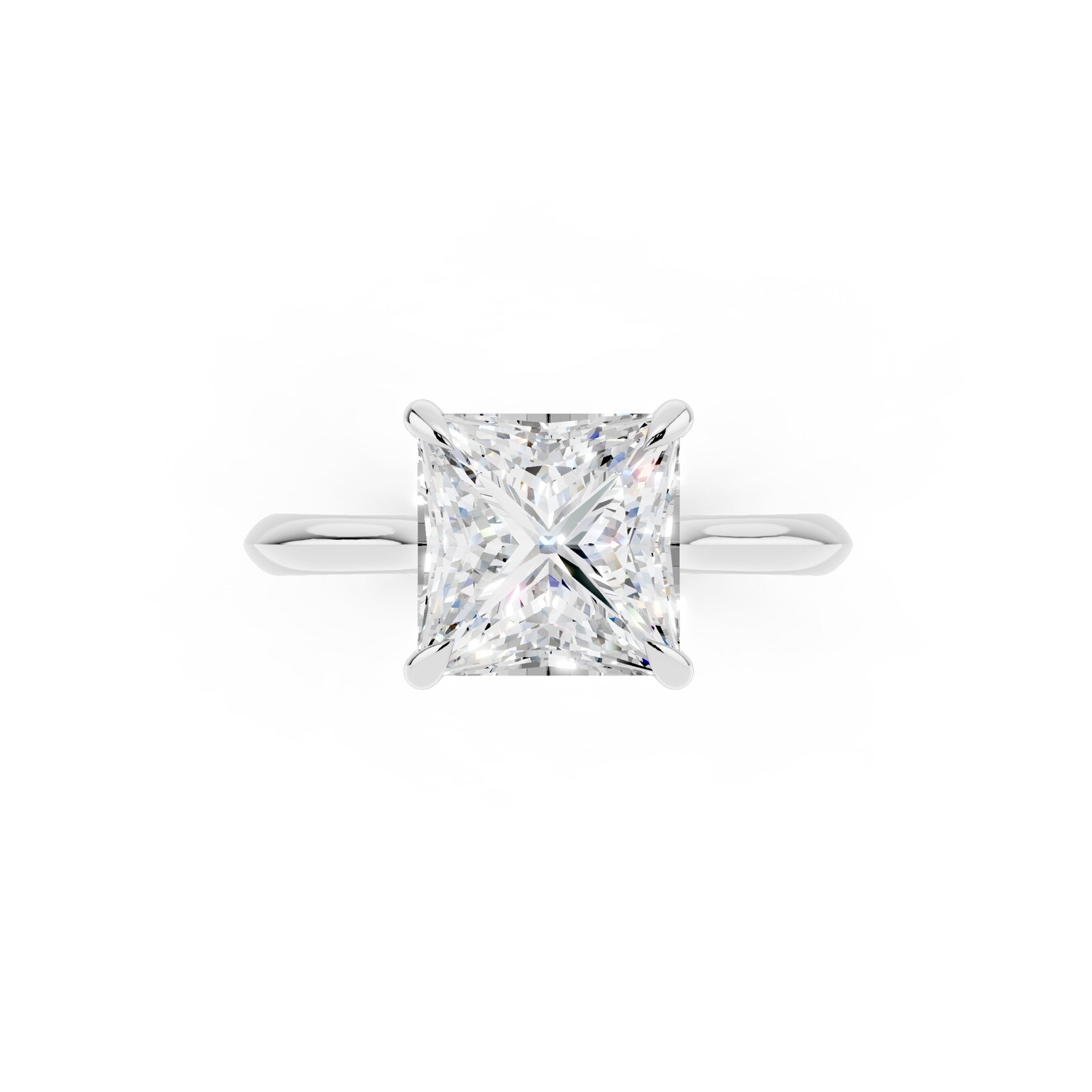 WOS Platinum 2.00cttw Diamond Princess Cut Solitaire Engagement Ring