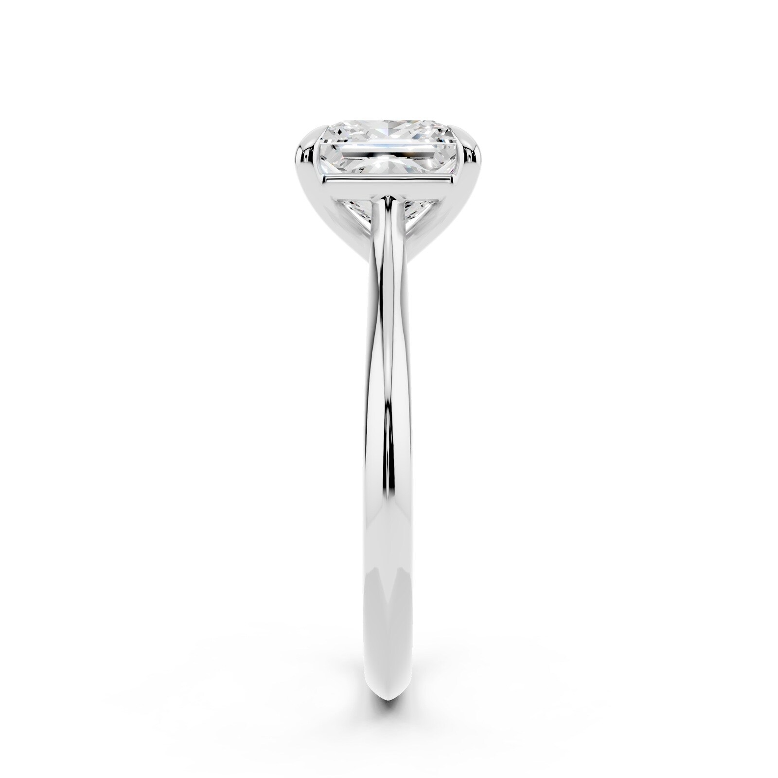 WOS Platinum 2.00cttw Diamond Princess Cut Solitaire Engagement Ring