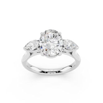 WOS Platinum 2.00cttw Diamond Oval Cut 3 Stone Engagement Ring