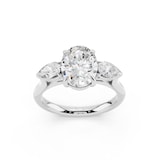 WOS Platinum 2.00cttw Diamond Oval Cut 3 Stone Engagement Ring - Ring Size 6.5