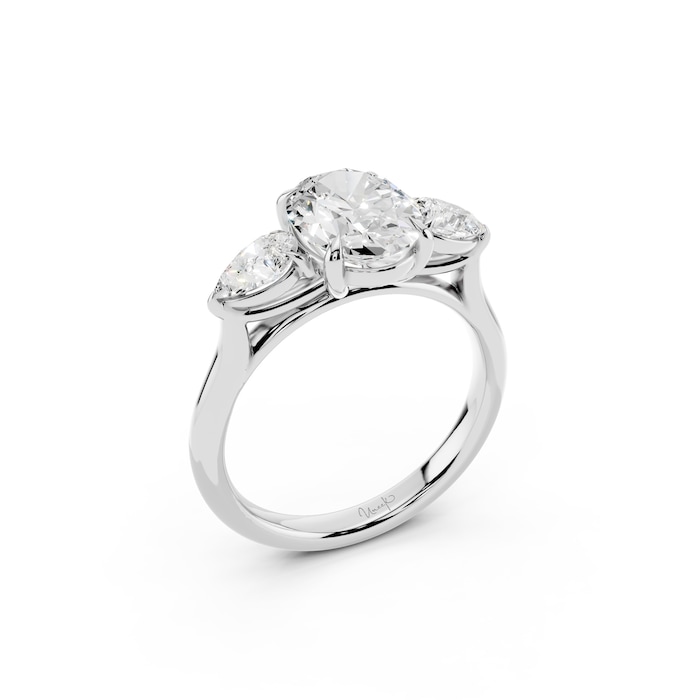WOS Platinum 2.00cttw Diamond Oval Cut 3 Stone Engagement Ring - Ring Size 6.5