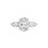 WOS Platinum 2.00cttw Diamond Oval Cut 3 Stone Engagement Ring - Ring Size 6.5