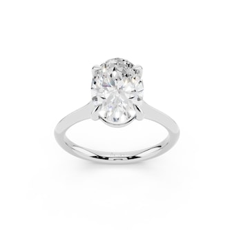 WOS Platinum 1.00cttw Diamond Oval Cut Solitaire Engagement Ring