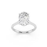 WOS Platinum 1.00cttw Diamond Oval Cut Solitaire Engagement Ring  - Ring Size 4.5