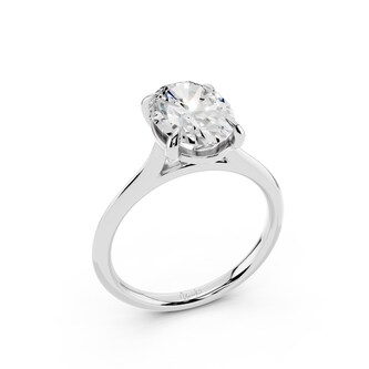 WOS Platinum 1.00cttw Diamond Oval Cut Solitaire Engagement Ring
