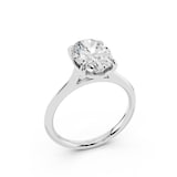 WOS Platinum 1.00cttw Diamond Oval Cut Solitaire Engagement Ring  - Ring Size 4.5