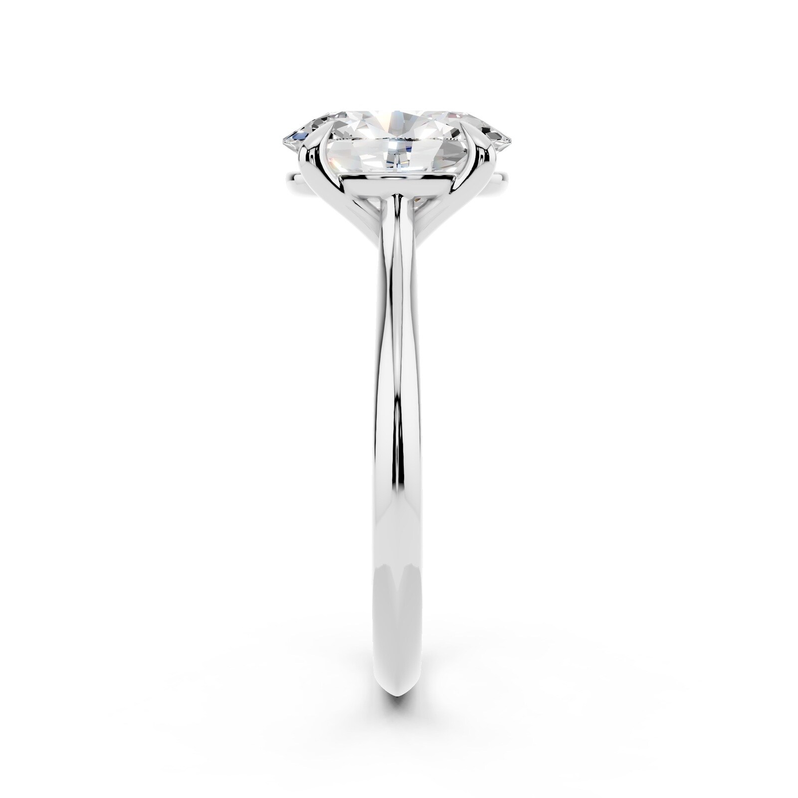 WOS Platinum 1.00cttw Diamond Oval Cut Solitaire Engagement Ring  - Ring Size 4.5