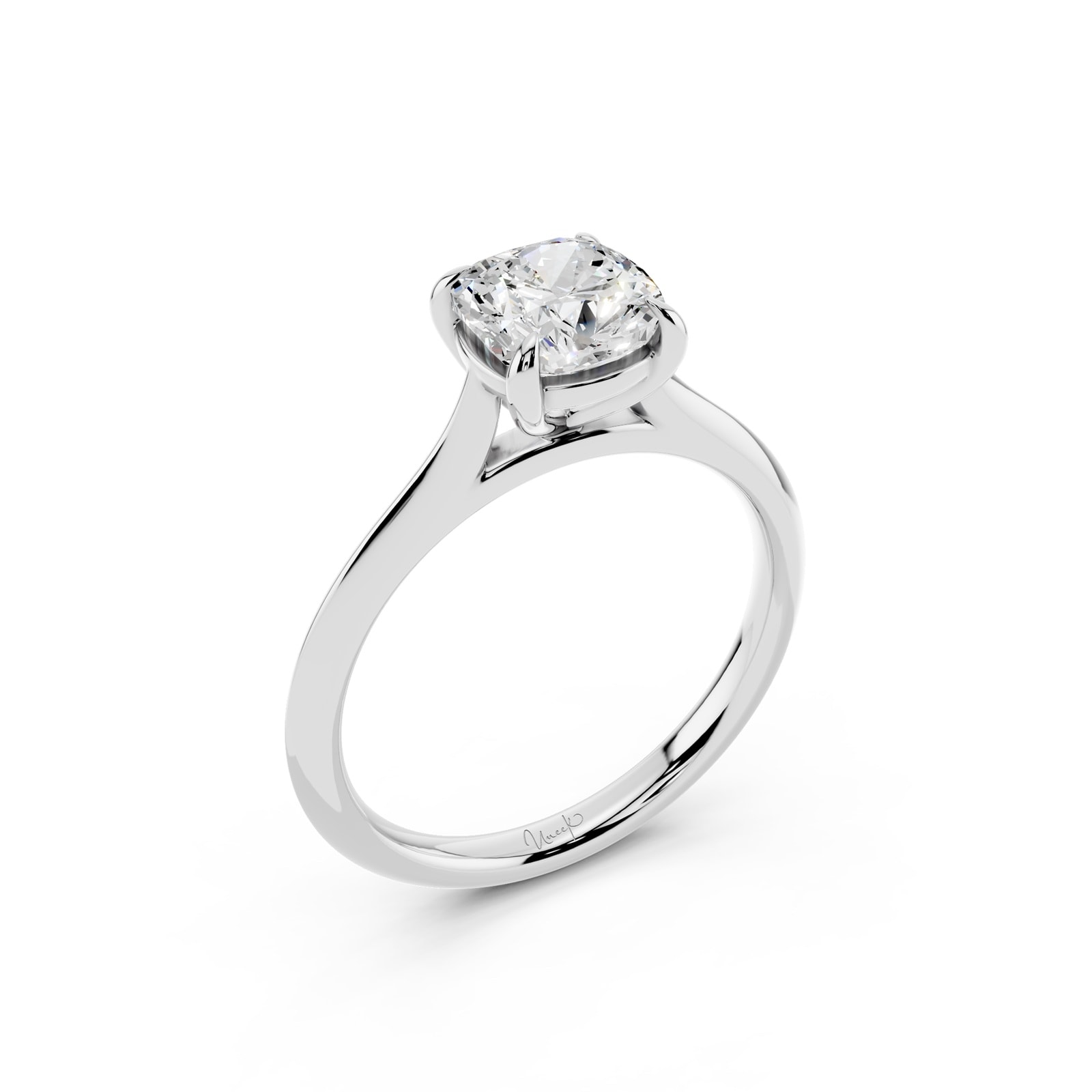 WOS Platinum 1.00cttw Diamond Cushion Cut Solitaire Engagament Ring - Ring Size 6