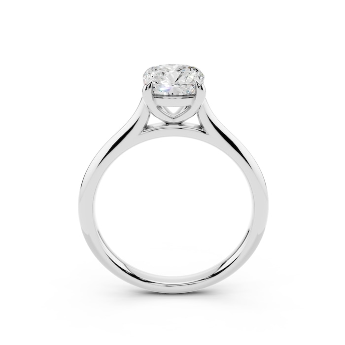 WOS Platinum 1.00cttw Diamond Cushion Cut Solitaire Engagament Ring - Ring Size 6