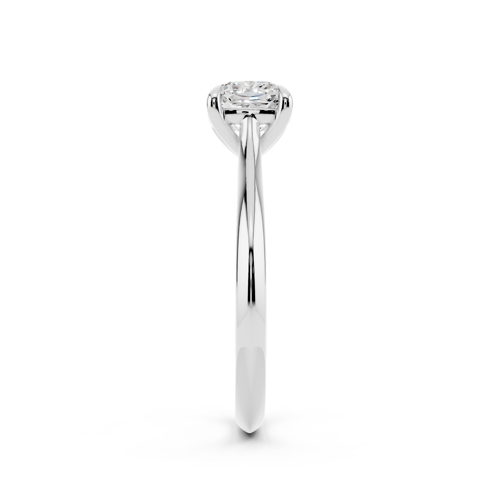 WOS Platinum 1.00cttw Diamond Cushion Cut Solitaire Engagament Ring - Ring Size 6