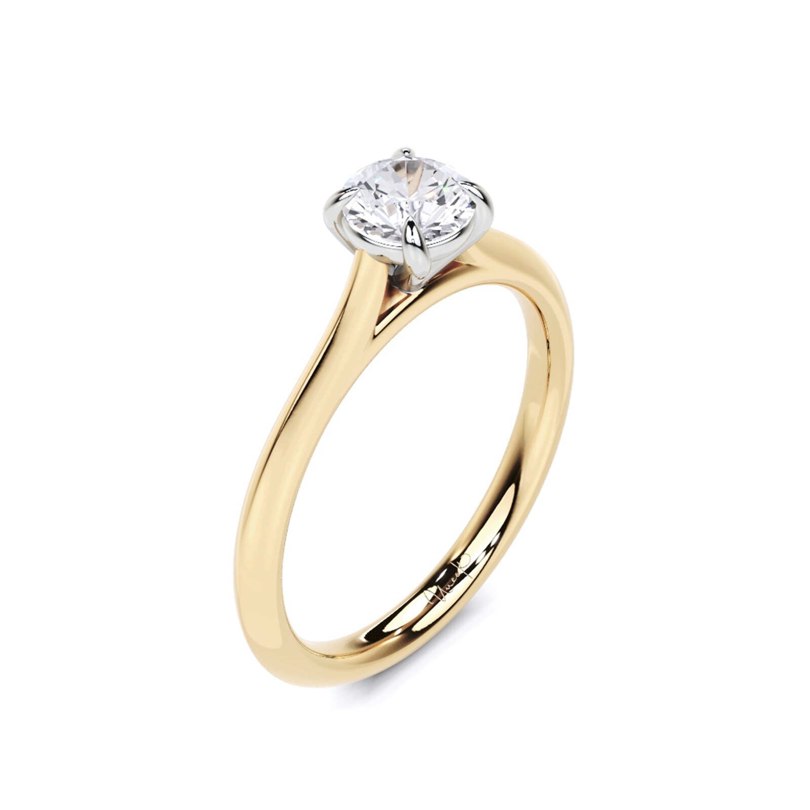 WOS 18K Yellow Gold 0.50cttw Diamond Solitaire Engagement Ring