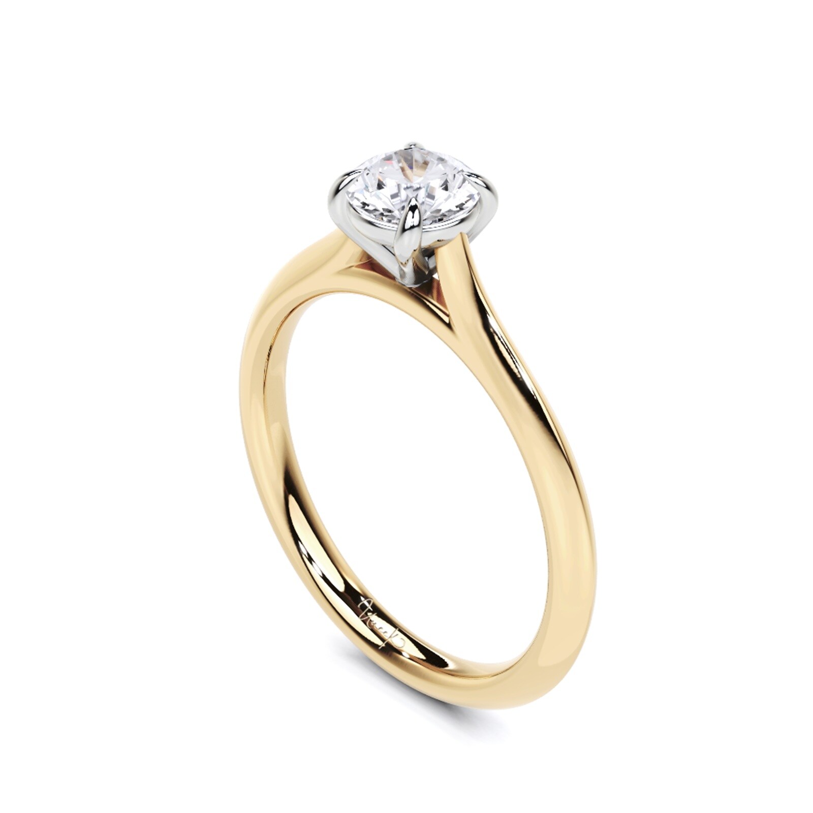 WOS 18K Yellow Gold 0.50cttw Diamond Solitaire Engagement Ring