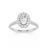 WOS Platinum 1.50cttw Diamond Oval Cut Halo Engagement Ring