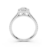 WOS Platinum 1.50cttw Diamond Oval Cut Halo Engagement Ring