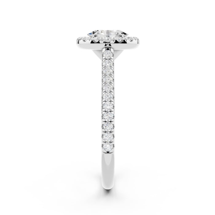 WOS Platinum 1.50cttw Diamond Oval Cut Halo Engagement Ring