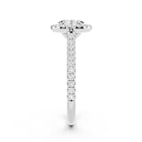 WOS Platinum 1.50cttw Diamond Oval Cut Halo Engagement Ring