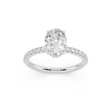 WOS Platinum 1.00cttw Diamond Oval Cut Hidden Halo Engagement Ring