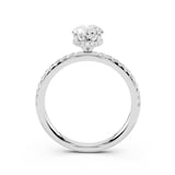WOS Platinum 1.00cttw Diamond Oval Cut Hidden Halo Engagement Ring
