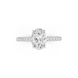 WOS Platinum 1.00cttw Diamond Oval Cut Hidden Halo Engagement Ring