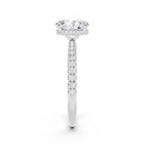 WOS Platinum 1.00cttw Diamond Oval Cut Hidden Halo Engagement Ring