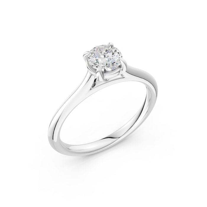 WOS Platinum 0.50cttw Diamond Solitaire Engagement Ring - Ring Size 5.5