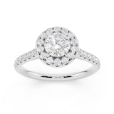 WOS Platinum 0.50cttw Diamond Halo Engagement Ring  - Ring Size 7.5