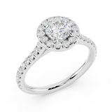 WOS Platinum 0.50cttw Diamond Halo Engagement Ring  - Ring Size 7.5
