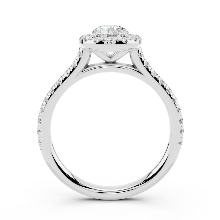 WOS Platinum 0.50cttw Diamond Halo Engagement Ring  - Ring Size 7.5