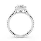 WOS Platinum 0.50cttw Diamond Halo Engagement Ring  - Ring Size 7.5