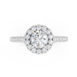WOS Platinum 0.50cttw Diamond Halo Engagement Ring  - Ring Size 7.5