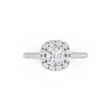WOS Platinum 0.50cttw Diamond Cushion Cut Halo Engagement Ring  - Ring Size 5.5
